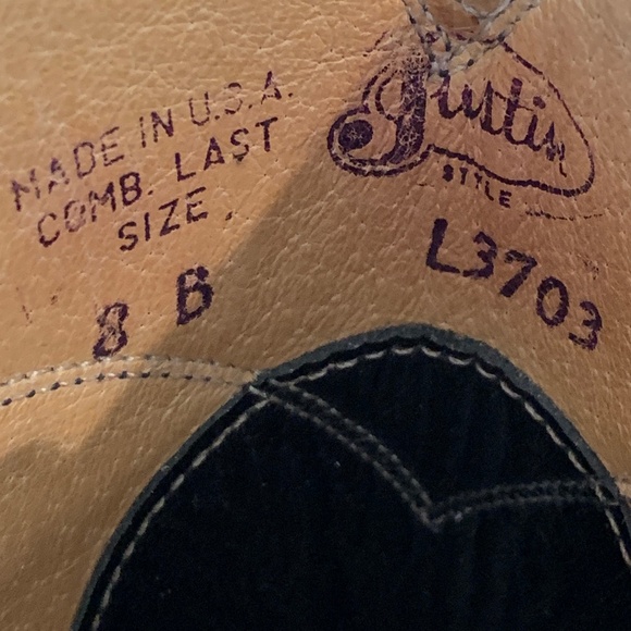 Black Justin  L3703 Boots. size 8. Would fit sz 8 and 8.5 ... - Picture 6 of 8